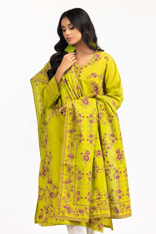 UAE -2PC Screen Printed Embellished Shirt With Dupatta IPS-23-87