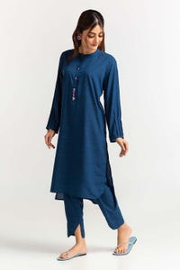 UAE -Dyed Polyester Viscose Embelished Shirt With Trouser IPS-24-122