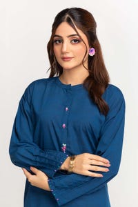 UAE -Dyed Polyester Viscose Embelished Shirt With Trouser IPS-24-122