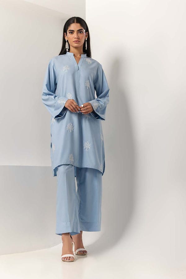 UAE -Dyed Windo Embroidered Shirt With Trouser IPS-24-128
