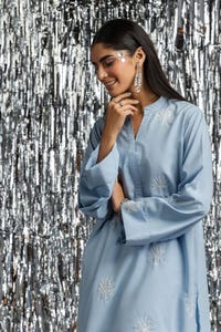 UAE -Dyed Windo Embroidered Shirt With Trouser IPS-24-128