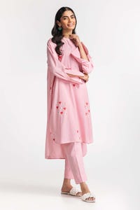 UAE -Dyed Polyester Viscose Embroidered Shirt With Trouser IPS-24-137