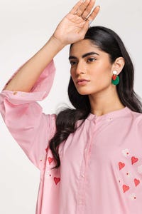 UAE -Dyed Polyester Viscose Embroidered Shirt With Trouser IPS-24-137