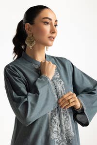 UAE -Yarn Dyed Embroidered Co-Ord Set IPS-24-178