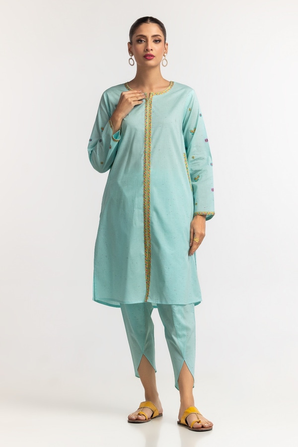 UAE -Dyed Embroidered Nep Lawn Shirt With Trouser IPS-24-26