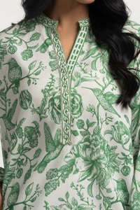 UAE-Poly Cambric Printed with Embroidered Shirt IPS-44497