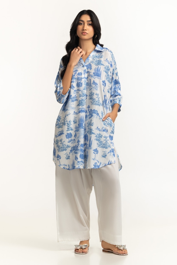 UAE-Dobby Texture Printed Shirt IPS-44515