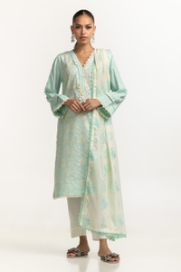 UAE-Cambric Embroidered Shirt And Embroidered Dupatta IPSD-44479