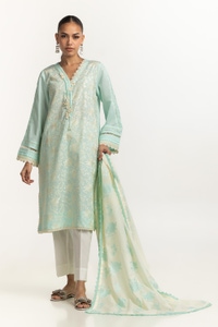 UAE-Cambric Embroidered Shirt And Embroidered Dupatta IPSD-44479