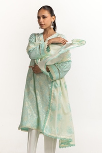UAE-Cambric Embroidered Shirt And Embroidered Dupatta IPSD-44479