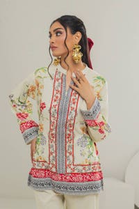 UAE -Cross Slub Printed Co-Ord Set IPST-44124