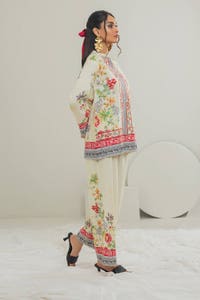 UAE -Cross Slub Printed Co-Ord Set IPST-44124