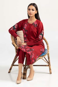 UAE -Cambric Printed Shirt With Dyed Trousers IPW-21-74 2PC