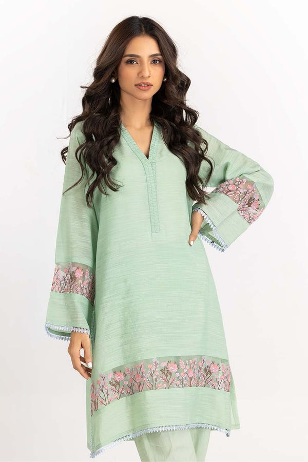 UAE -2PC Dyed Dobby Embroidered Kurti With Trouser IPW-22-12