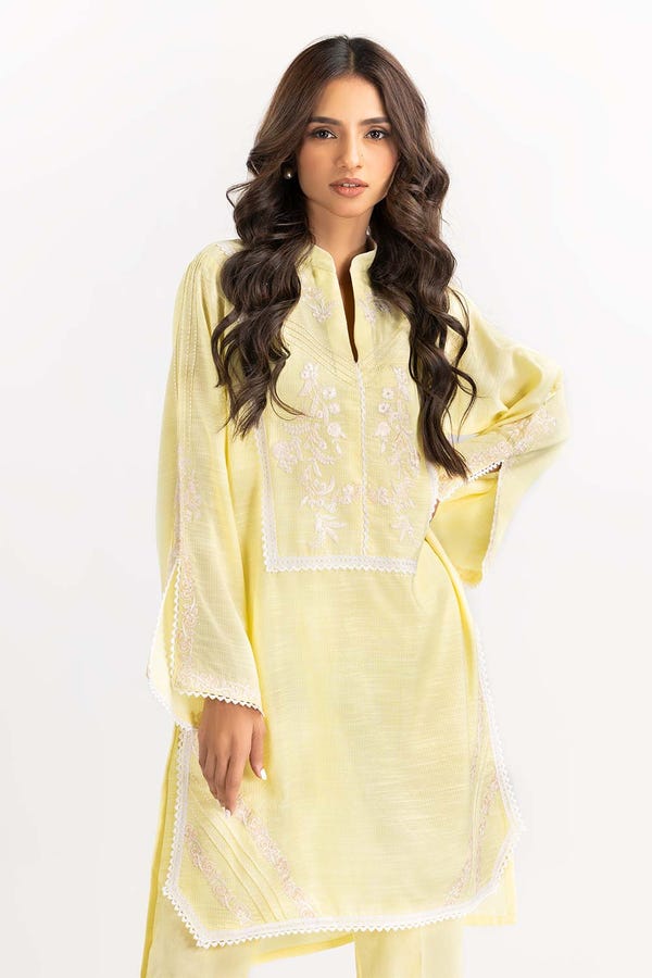 UAE -2PC Dobby Embroidered Shirt With Trouser IPW-22-14