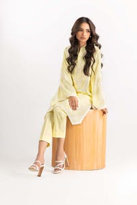 UAE -2PC Dobby Embroidered Shirt With Trouser IPW-22-14