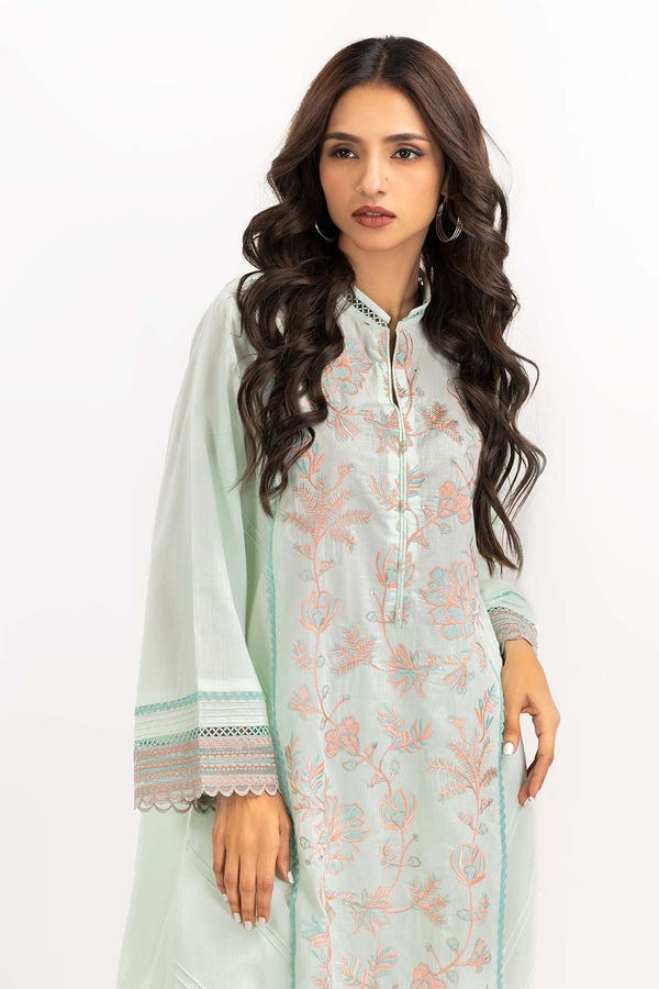 UAE -2PC Cambric Suit Embroidered Shirt Trousers IPW-22-27