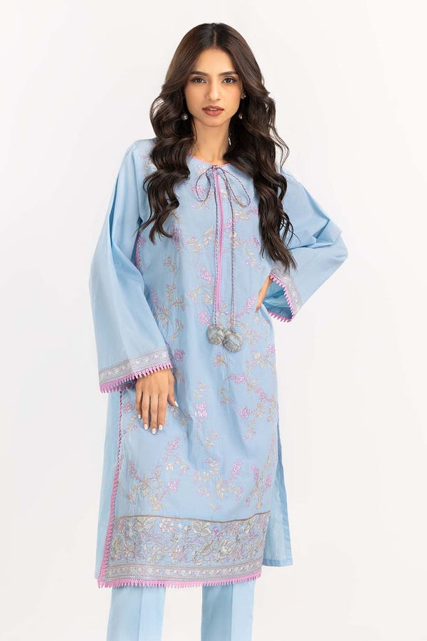 UAE -2PC Cambric Suit Embroidered Shirt Trousers IPW-22-28