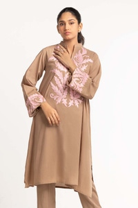 UAE -Dyed Cambric Embroidered Shirt And Trouser IPW-23-108