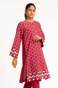 UAE -Dyed Cambric Screen Printed Shirt And Trouser IPW-23-111