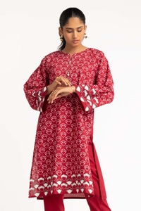 UAE -Dyed Cambric Screen Printed Shirt And Trouser IPW-23-111