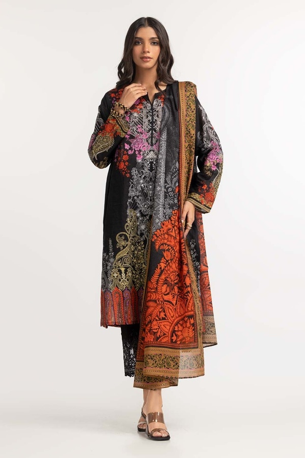 UAE -Digital Print Cambric Shirt With Dupatta IPW-23-24