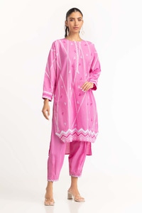UAE -Dyed Cambric Screen Print Shirt With Trouser IPW-23-52