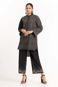 UAE -Dyed Cambric Screen Printed Shirt With Trouser IPW-23-57