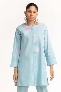 UAE -Dyed Cambric Screen Print Shirt With Trouser IPW-23-60
