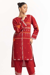 UAE -Dyed Cambric Screen Printed Shirt With Trouser IPW-23-62