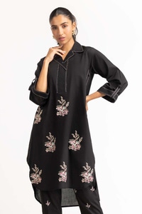 UAE -Dyed Cambric Screen Print Shirt With Trouser IPW-23-81