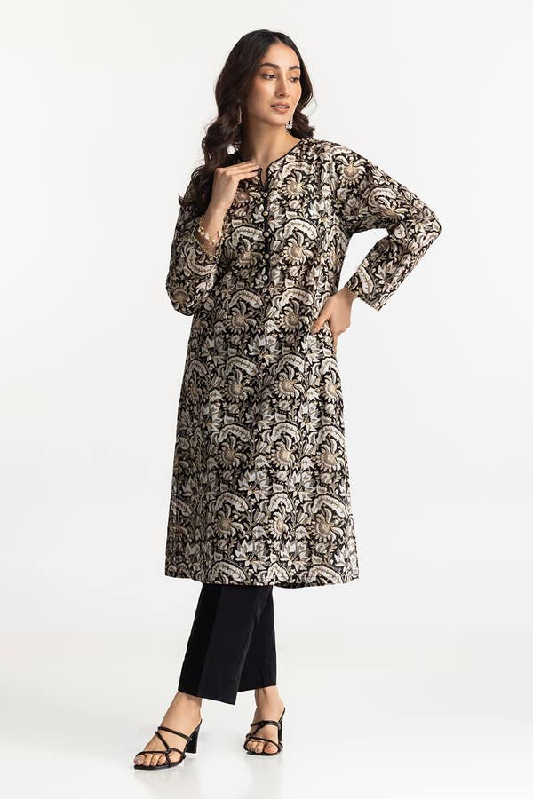 UAE -Lawn Gold Printed Shirt IUSTK-260