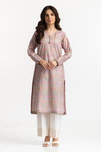 UAE-Lawn Gold Printed Shirt IUSTK-262