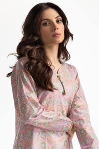 UAE-Lawn Gold Printed Shirt IUSTK-262