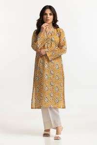 UAE -Lawn Gold Printed Shirt IUSTK-263