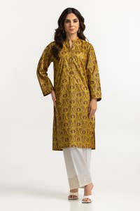 UAE -Lawn Gold Printed Shirt IUSTK-280