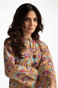 UAE -Lawn Gold Printed Shirt IUSTK-284
