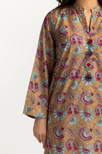UAE -Lawn Gold Printed Shirt IUSTK-284