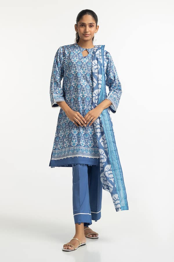 UAE -3PC Lawn Printed Suit IUSTKSD-107