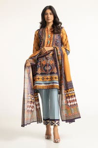 UAE-3 Piece Lawn Printed Suit IUSTKSD-111