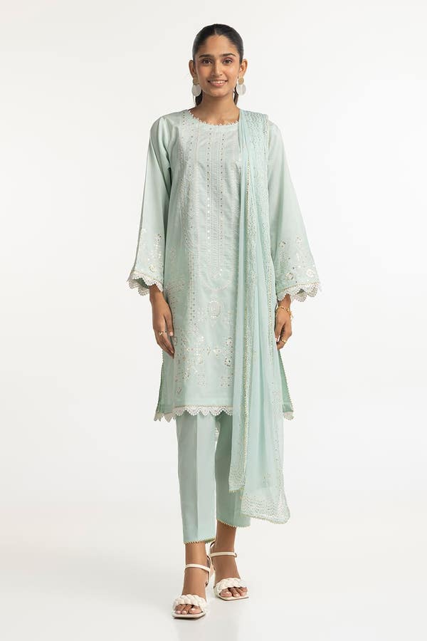 UAE -3PC Lawn Embroidered Suit IUSTKSD-132