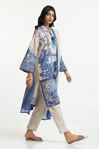 UAE -3PC Lawn Printed With Embroidered Suit IUSTKSD-136