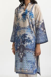 UAE -3PC Lawn Printed With Embroidered Suit IUSTKSD-136