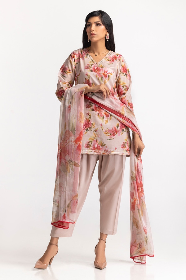 UAE -3PC Lawn Printed Suit IUSTKSD-14
