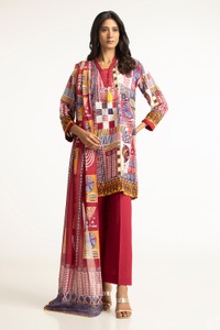 UAE-3 Piece Lawn Printed Suit IUSTKSD-152