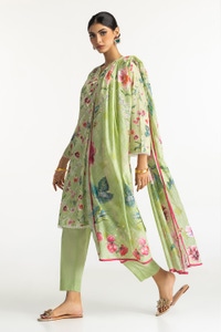 UAE -3PC Lawn Printed With Embroidered Suit IUSTKSD-157
