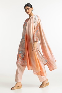 UAE -3PC Lawn Printed With Embroidered Suit IUSTKSD-178