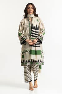 UAE -3PC Jacquard Printed Suit IUSTKSD-186