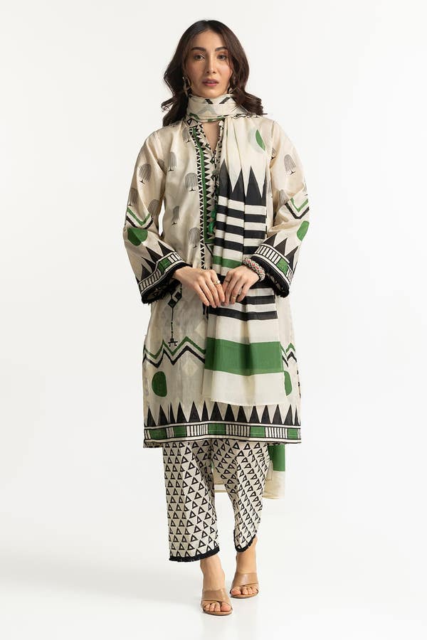 UAE -3PC Jacquard Printed Suit IUSTKSD-186