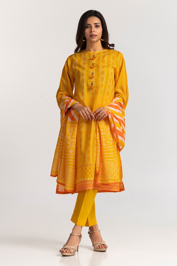UAE -3PC Lawn Printed Suit IUSTKSD-18